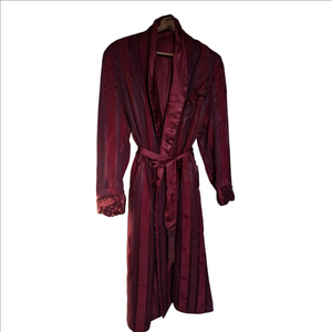Vintage Smoking L Jacket Elegant Burgundy Mens Robe No Tags Luxury